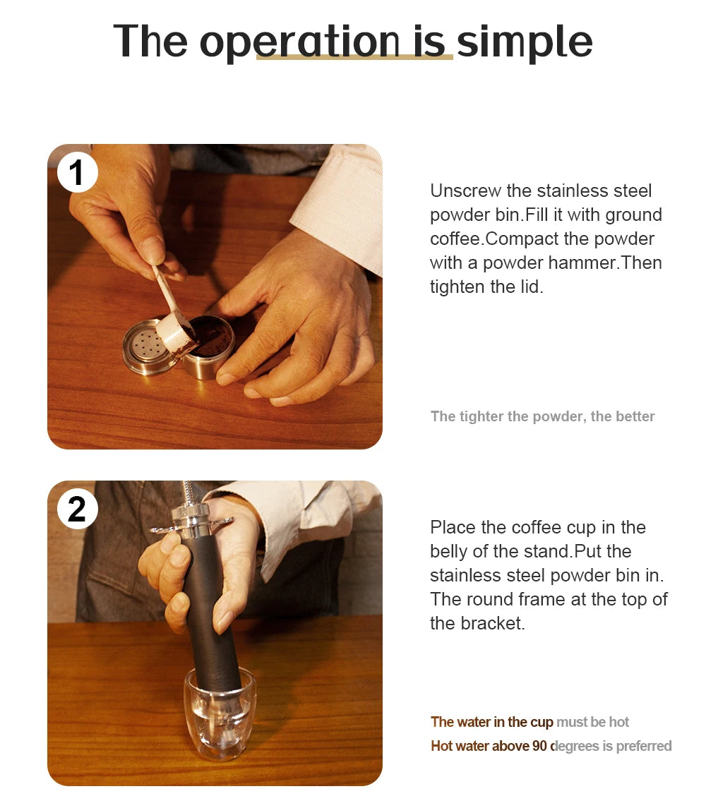 Manual coffee machine Hand press espresso machine household outdoor portable coffee maker machine/Manual extraction coffee cream