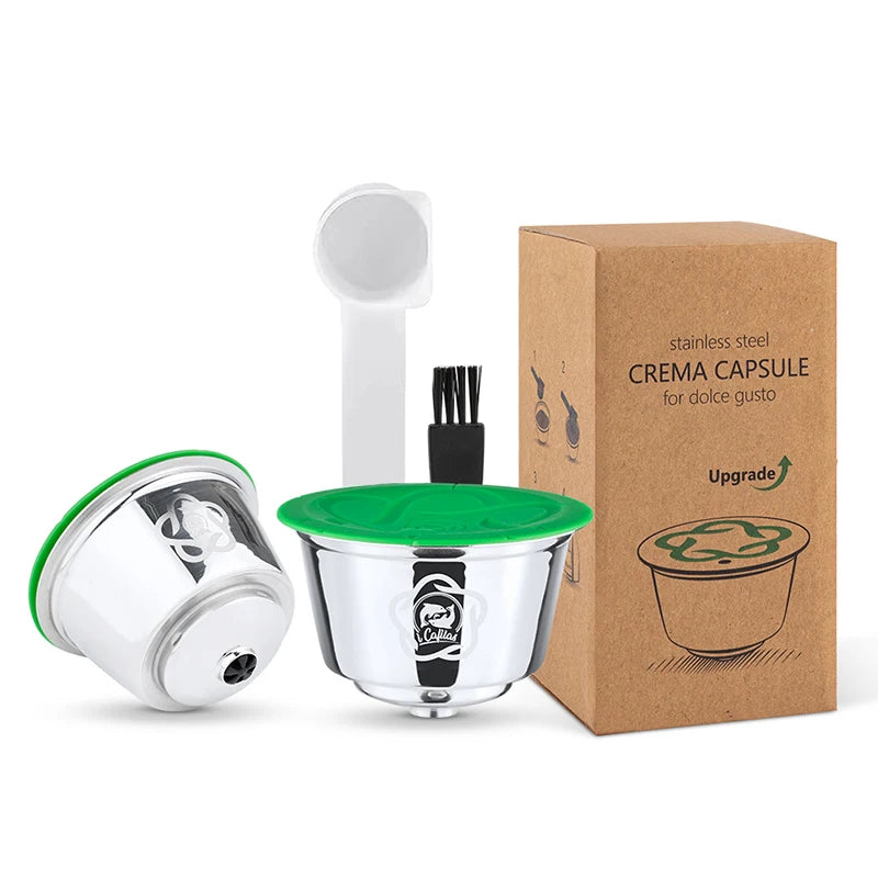 Stainless Steel Reusable Coffee Capsule for Nescafe Dolce Gusto Crema Expresso Coffee Maker Filter Pods Refillable