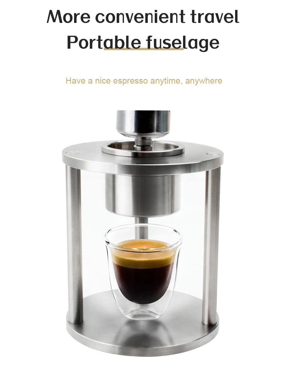 Manual coffee machine Hand press espresso machine household outdoor portable coffee maker machine/Manual extraction coffee cream