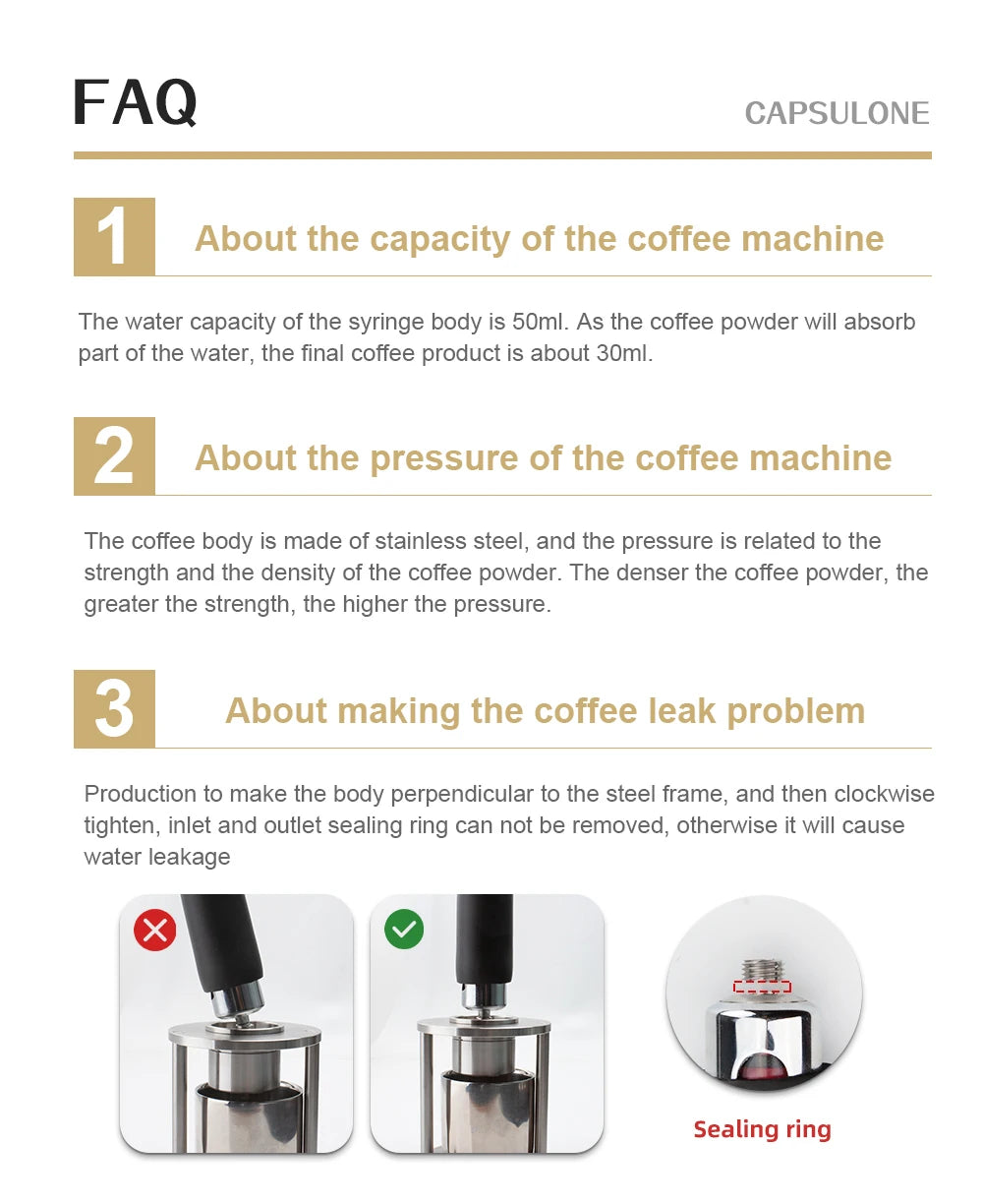 Manual coffee machine Hand press espresso machine household outdoor portable coffee maker machine/Manual extraction coffee cream