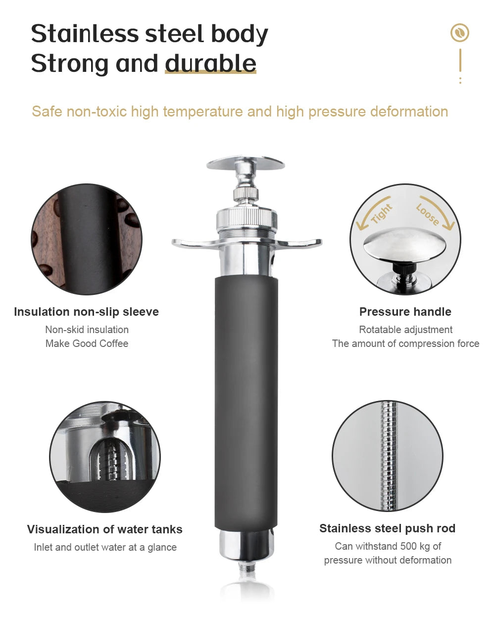 Manual coffee machine Hand press espresso machine household outdoor portable coffee maker machine/Manual extraction coffee cream