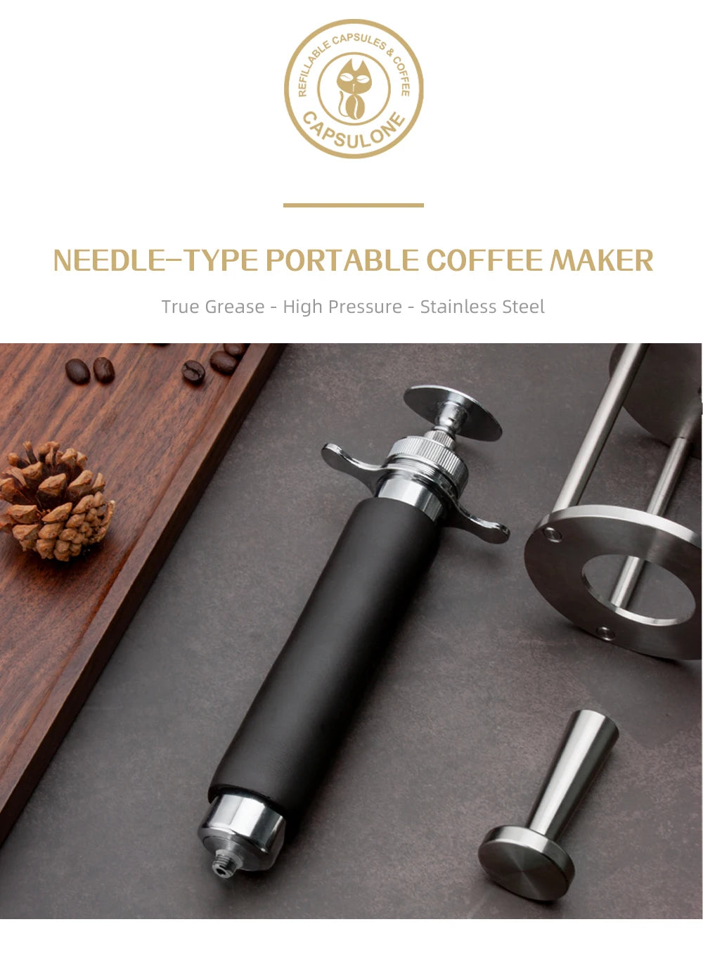 Manual coffee machine Hand press espresso machine household outdoor portable coffee maker machine/Manual extraction coffee cream