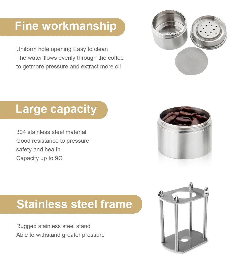 Manual coffee machine Hand press espresso machine household outdoor portable coffee maker machine/Manual extraction coffee cream