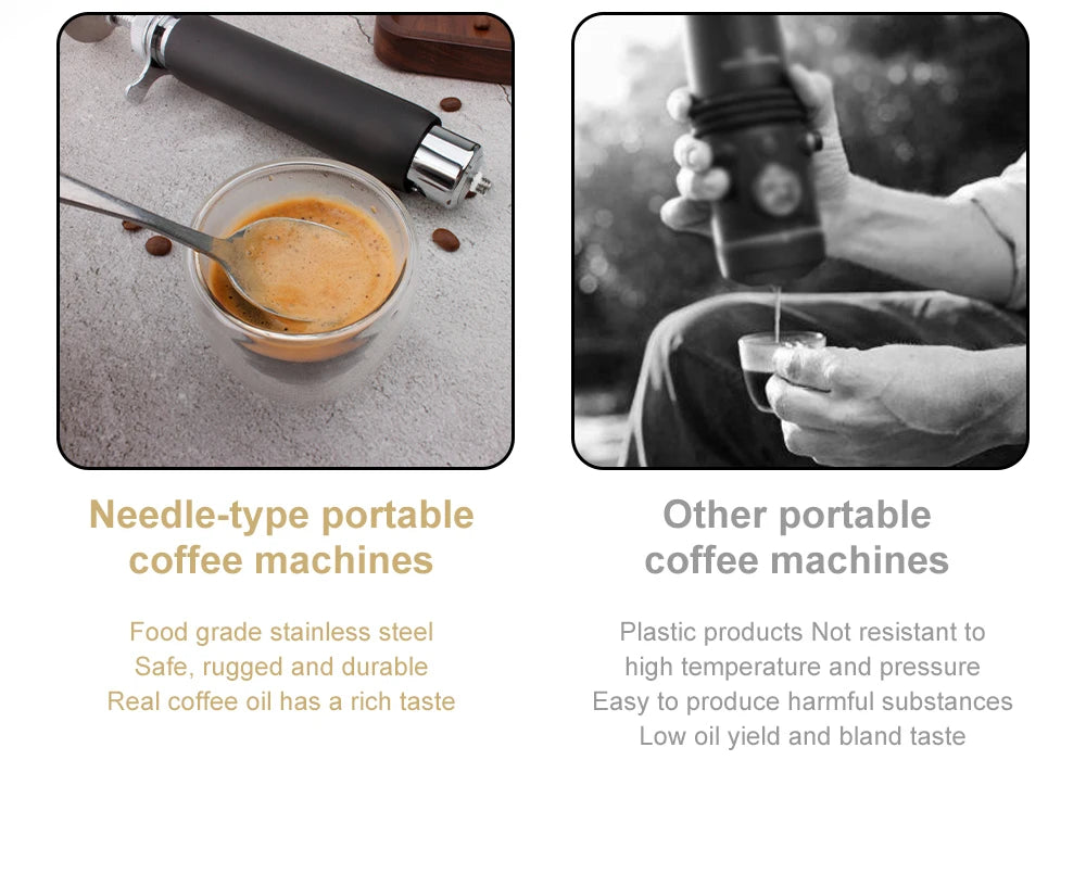 Manual coffee machine Hand press espresso machine household outdoor portable coffee maker machine/Manual extraction coffee cream