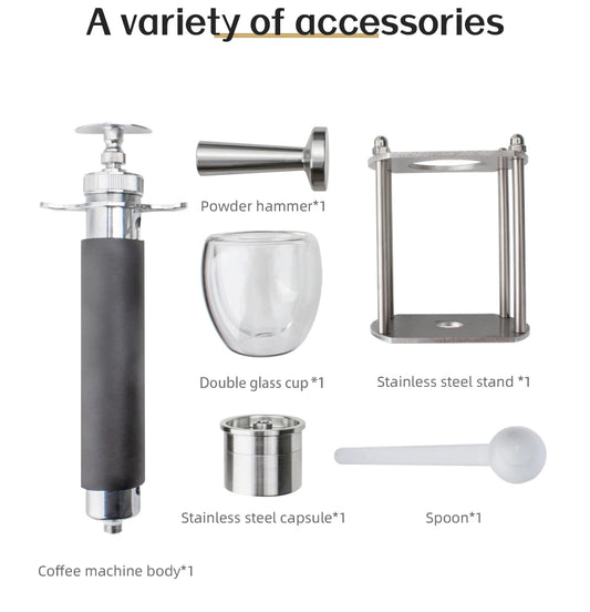 Manual coffee machine Hand press espresso machine household outdoor portable coffee maker machine/Manual extraction coffee cream