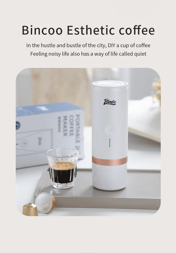 Wireless Electric Portable Espresso Coffee Machine for Car & Home Camping Coffee Maker 2-in-1 Capsule Powder Travel Coffee Maker