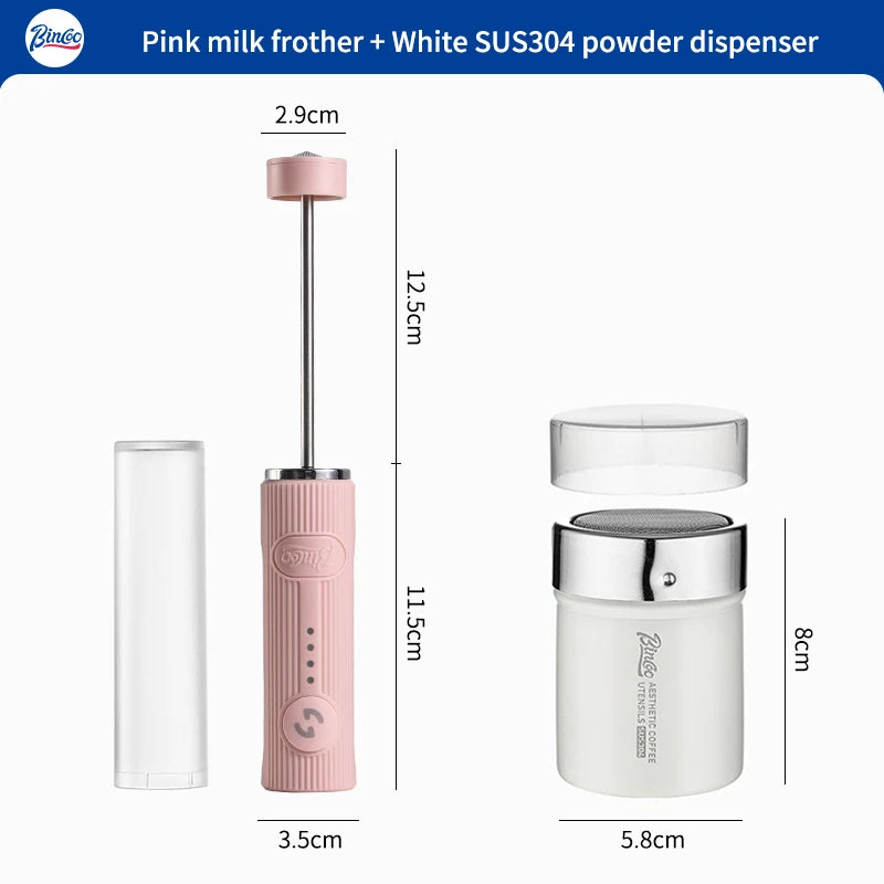 BINCOO Electric Milk Frother Wireless Handheld Blender Mini Coffee Maker Whisk Mixer Type-C Rechargeable Coffee Cappuccino Cream