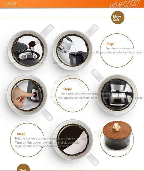 Coffee machine automatic household mini American drip coffee maker tea maker coffee maker espresso with grinder