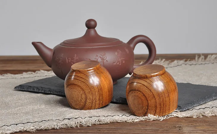 Home Wooden Craft Mini Tea Cup 50ml Coffee Mug
