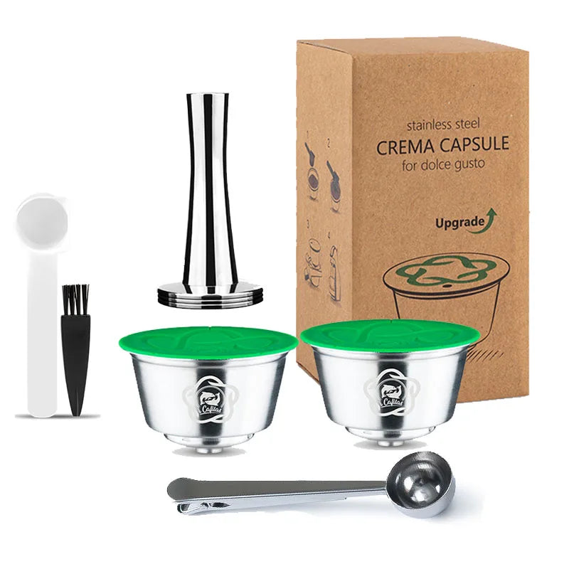 Stainless Steel Reusable Coffee Capsule for Nescafe Dolce Gusto Crema Expresso Coffee Maker Filter Pods Refillable