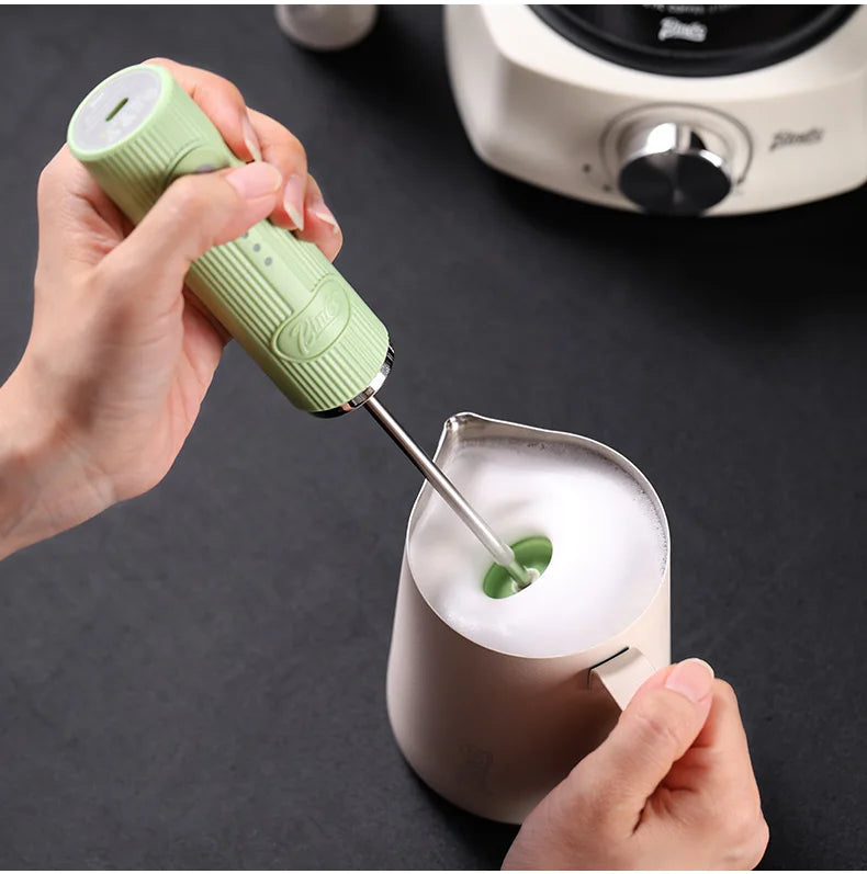 BINCOO Electric Milk Frother Wireless Handheld Blender Mini Coffee Maker Whisk Mixer Type-C Rechargeable Coffee Cappuccino Cream