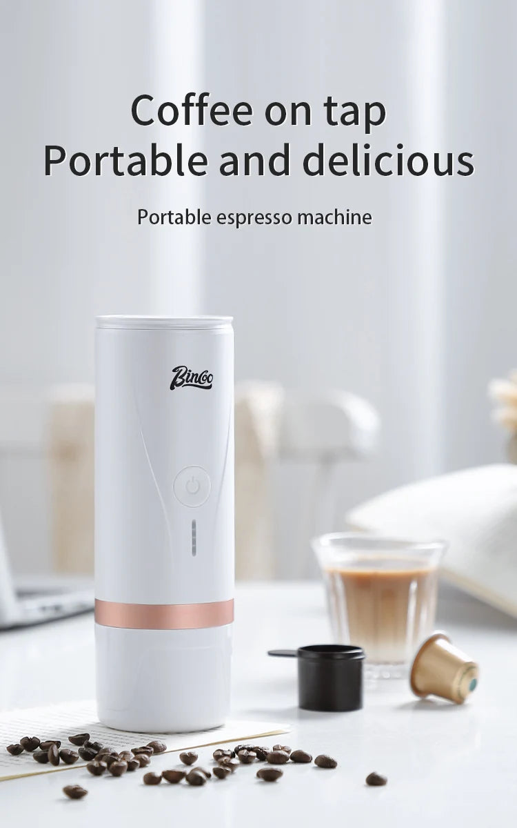 Wireless Electric Portable Espresso Coffee Machine for Car & Home Camping Coffee Maker 2-in-1 Capsule Powder Travel Coffee Maker