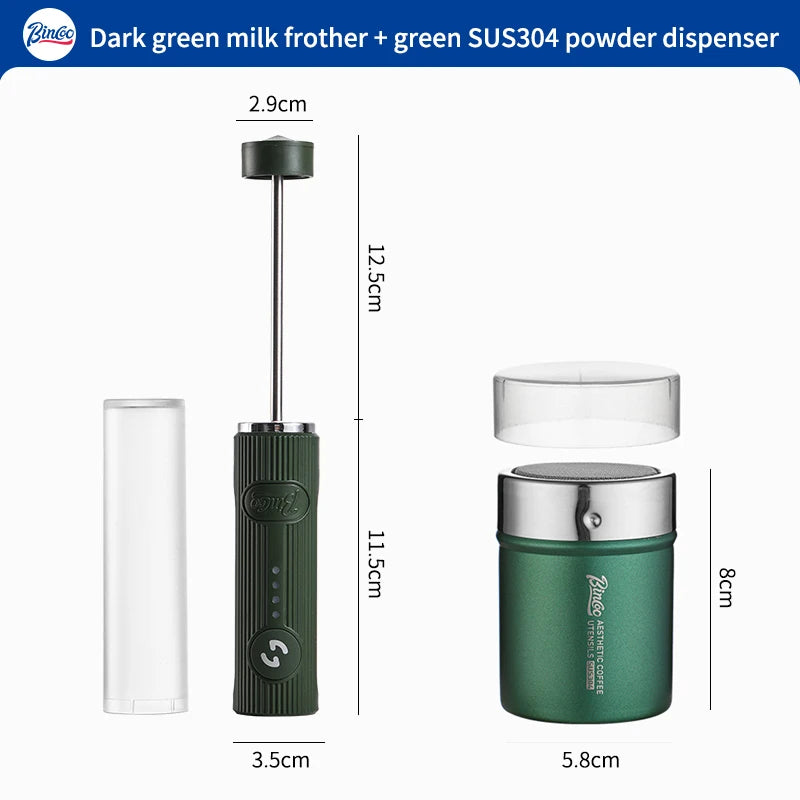 BINCOO Electric Milk Frother Wireless Handheld Blender Mini Coffee Maker Whisk Mixer Type-C Rechargeable Coffee Cappuccino Cream
