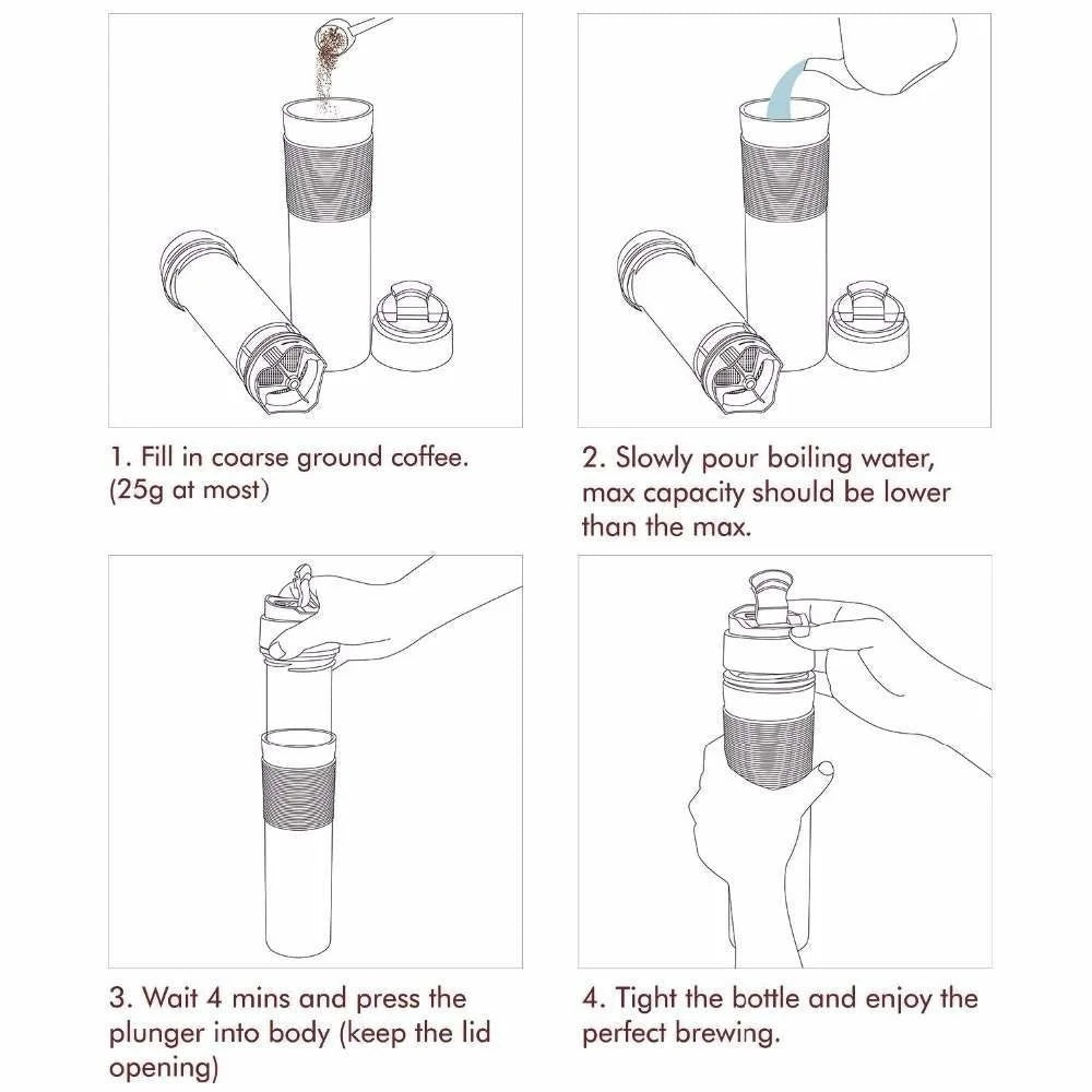 Espresso Coffee Machine Manual Coffee Maker Portable Handheld Pressure Coffee Maker For Home Traveller