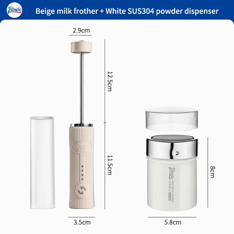 BINCOO Electric Milk Frother Wireless Handheld Blender Mini Coffee Maker Whisk Mixer Type-C Rechargeable Coffee Cappuccino Cream