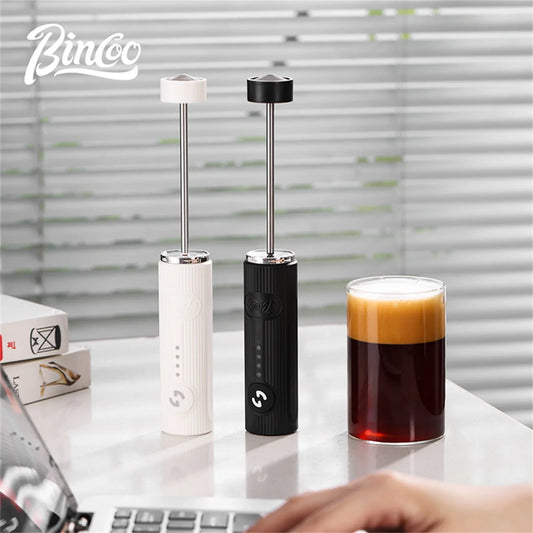 BINCOO Electric Milk Frother Wireless Handheld Blender Mini Coffee Maker Whisk Mixer Type-C Rechargeable Coffee Cappuccino Cream
