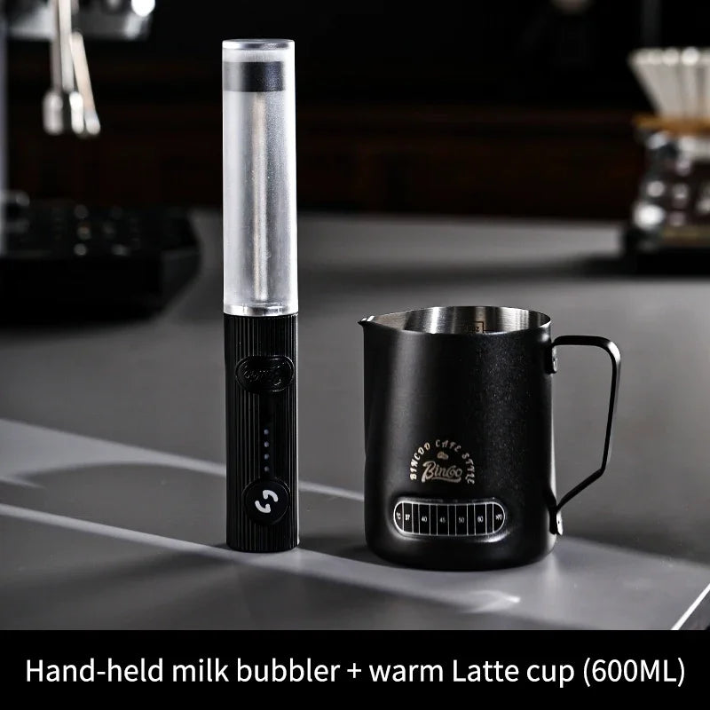 BINCOO Electric Milk Frother Wireless Handheld Blender Mini Coffee Maker Whisk Mixer Type-C Rechargeable Coffee Cappuccino Cream