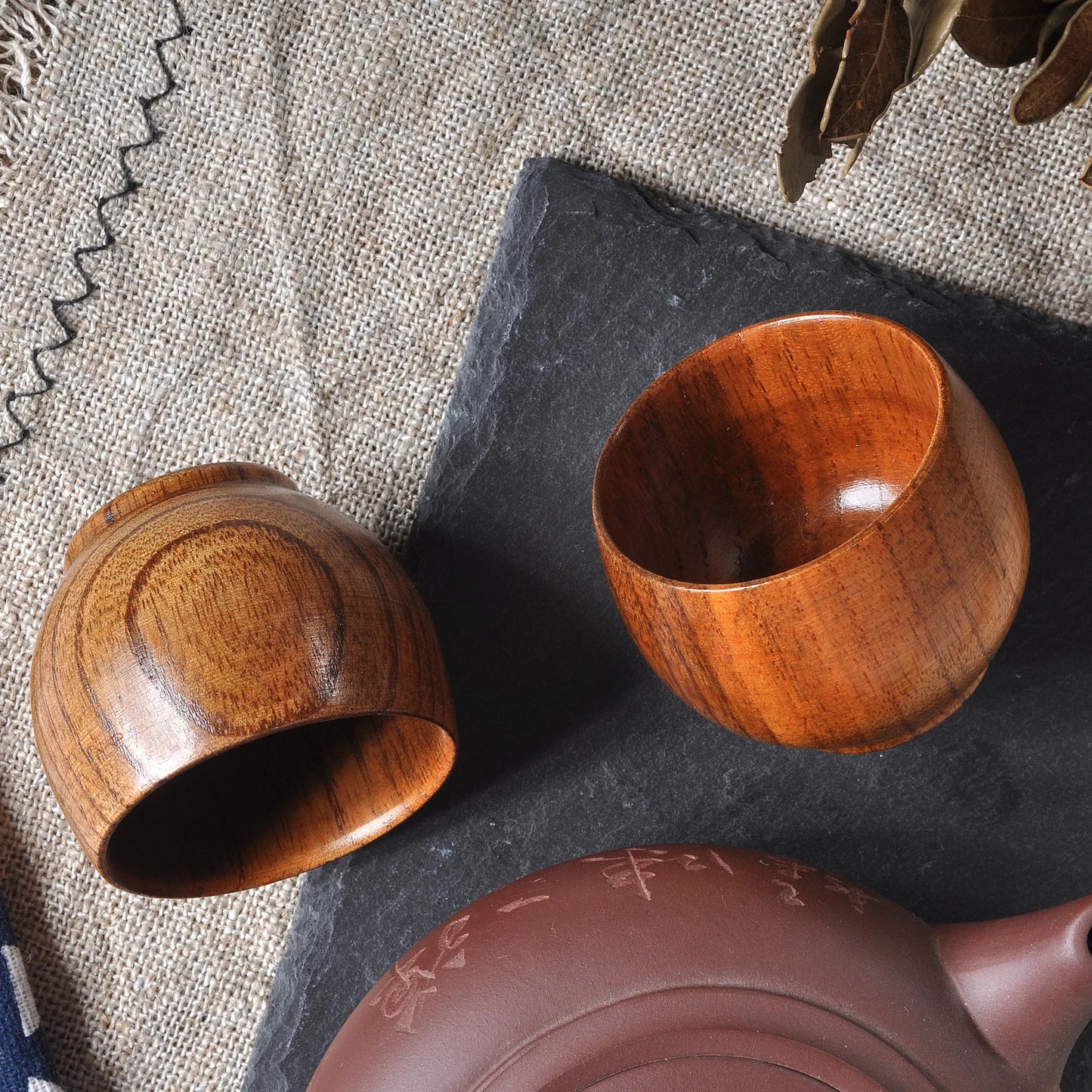 Home Wooden Craft Mini Tea Cup 50ml Coffee Mug
