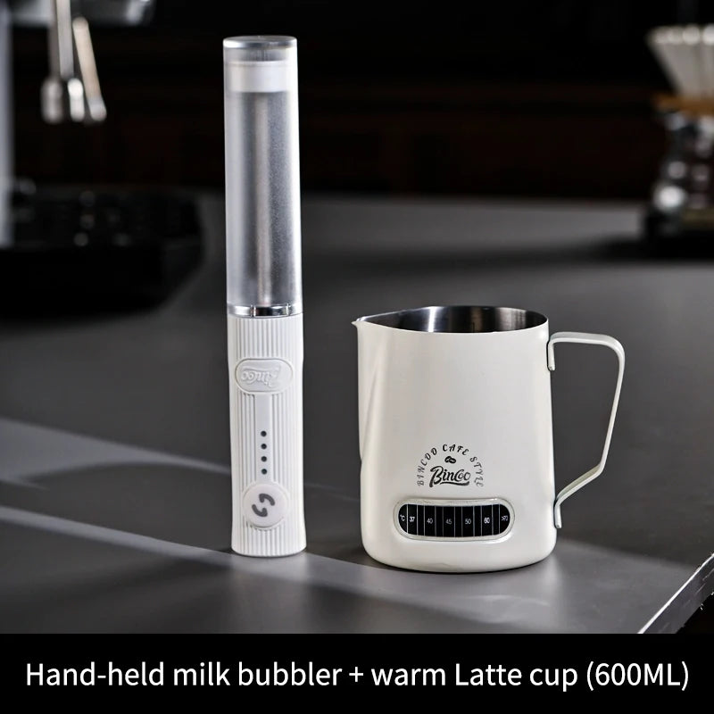 BINCOO Electric Milk Frother Wireless Handheld Blender Mini Coffee Maker Whisk Mixer Type-C Rechargeable Coffee Cappuccino Cream