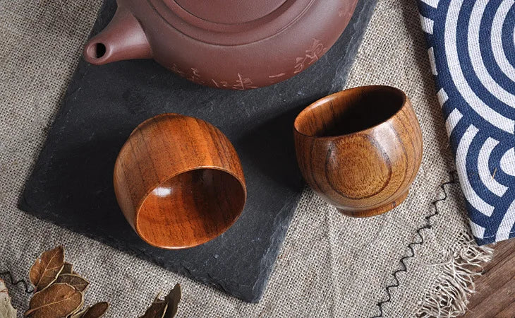 Home Wooden Craft Mini Tea Cup 50ml Coffee Mug
