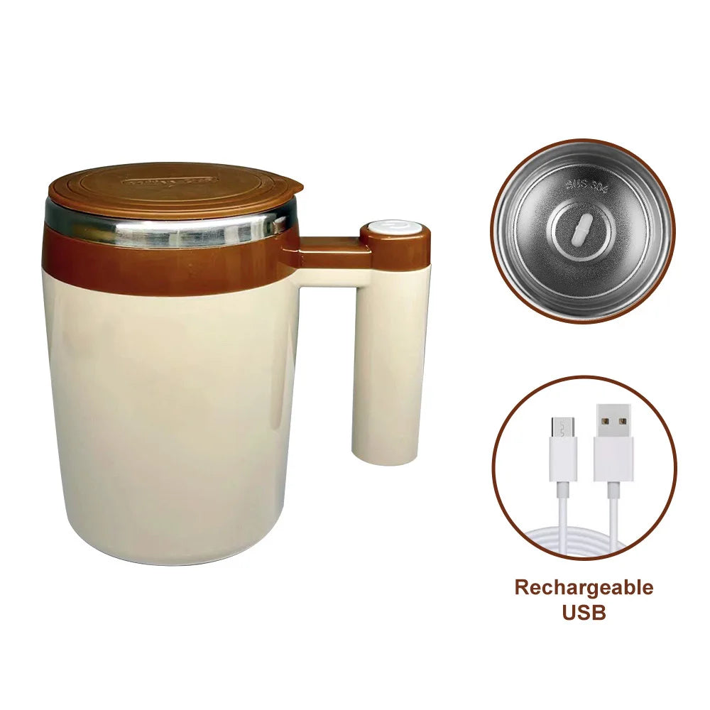 Automatic Self Stirring Magnetic Mug Rechargeable Stir Cup Stainless Steel Coffee Mixing Cup Blender Smart Mixer Shake Cup