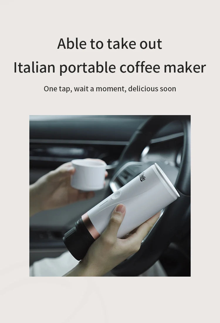 Wireless Electric Portable Espresso Coffee Machine for Car & Home Camping Coffee Maker 2-in-1 Capsule Powder Travel Coffee Maker