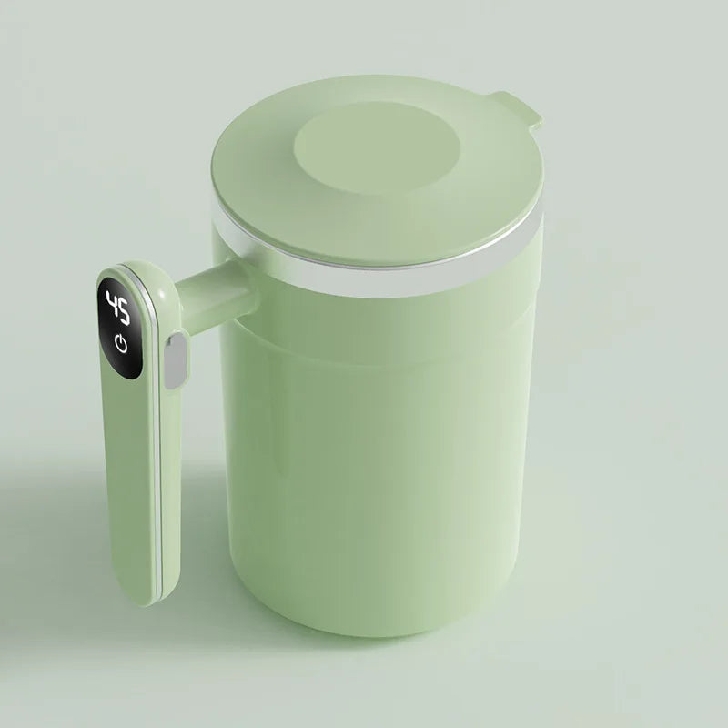 Digital Display Magnetic Rotating Rechargeable Milk Coffee Stirring Cup