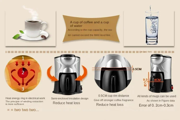 Coffee machine automatic household mini American drip coffee maker tea maker coffee maker espresso with grinder