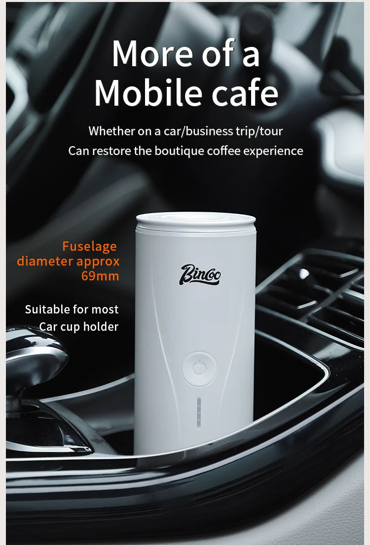 Wireless Electric Portable Espresso Coffee Machine for Car & Home Camping Coffee Maker 2-in-1 Capsule Powder Travel Coffee Maker