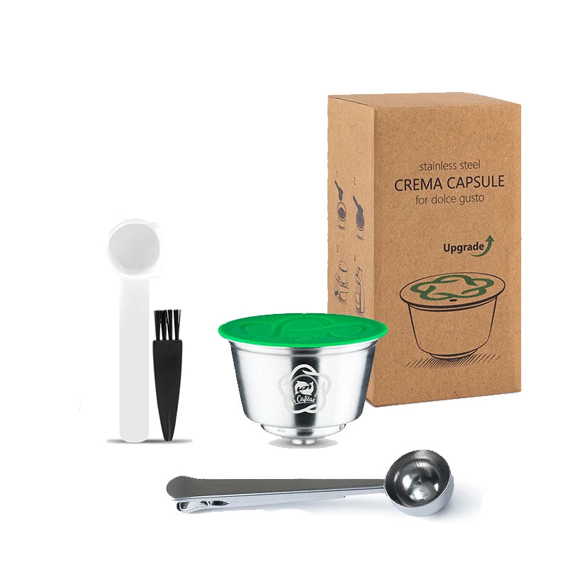 Stainless Steel Reusable Coffee Capsule for Nescafe Dolce Gusto Crema Expresso Coffee Maker Filter Pods Refillable