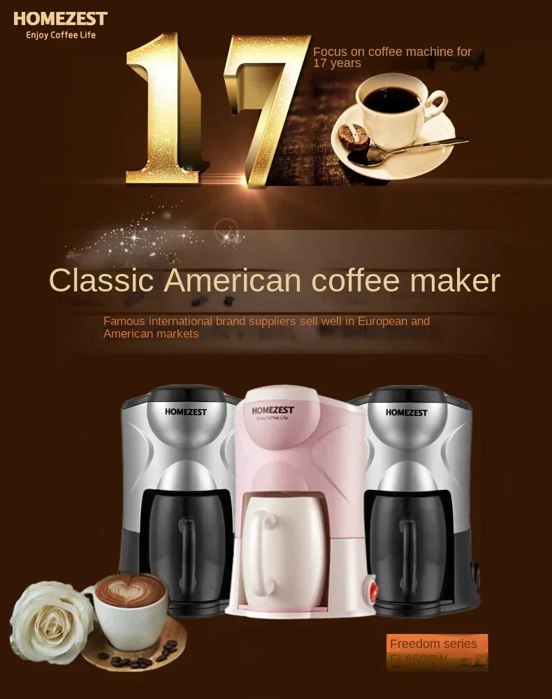 Coffee machine automatic household mini American drip coffee maker tea maker coffee maker espresso with grinder