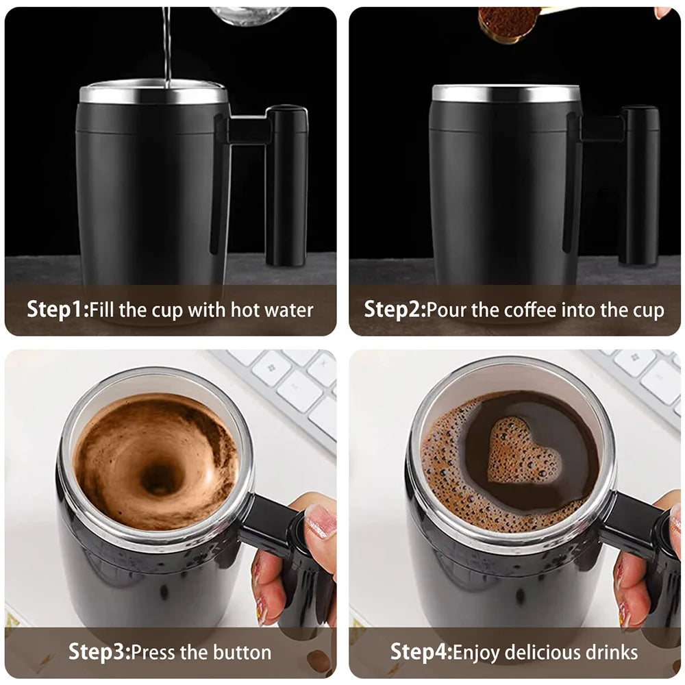 Automatic Self Stirring Magnetic Mug Rechargeable Stir Cup Stainless Steel Coffee Mixing Cup Blender Smart Mixer Shake Cup