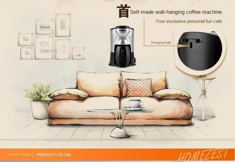 Coffee machine automatic household mini American drip coffee maker tea maker coffee maker espresso with grinder