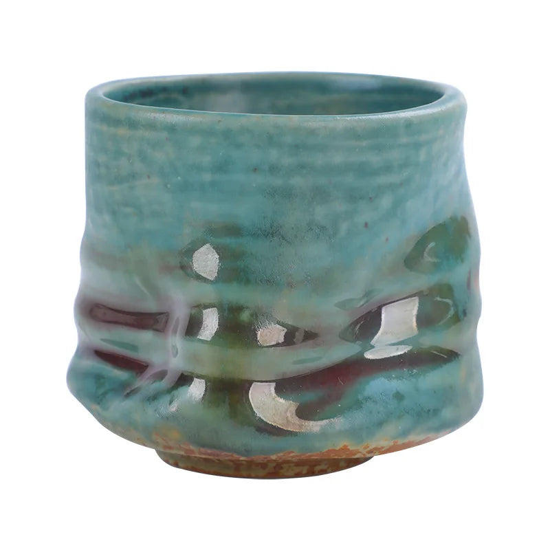 Coarse Ceramic Espresso Cup Hand Kneaded Pleated Latte Art Cup Vintage Ceramic Niche Design Afternoon Tea Cup