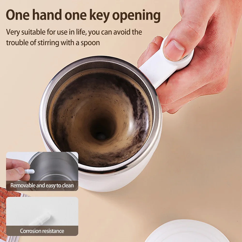 Automatic Self Stirring Magnetic Mug Rechargeable Stir Cup Stainless Steel Coffee Mixing Cup Blender Smart Mixer Shake Cup