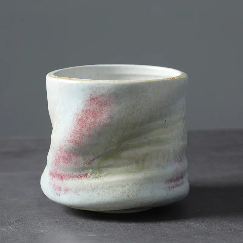 Coarse Ceramic Espresso Cup Hand Kneaded Pleated Latte Art Cup Vintage Ceramic Niche Design Afternoon Tea Cup