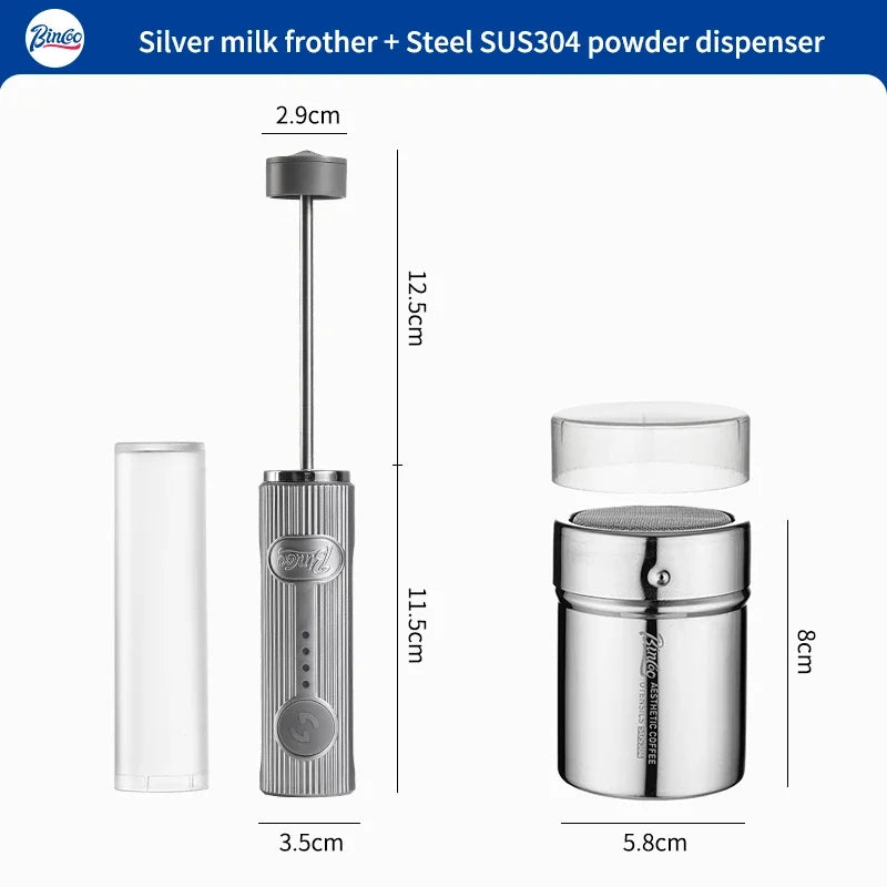 BINCOO Electric Milk Frother Wireless Handheld Blender Mini Coffee Maker Whisk Mixer Type-C Rechargeable Coffee Cappuccino Cream