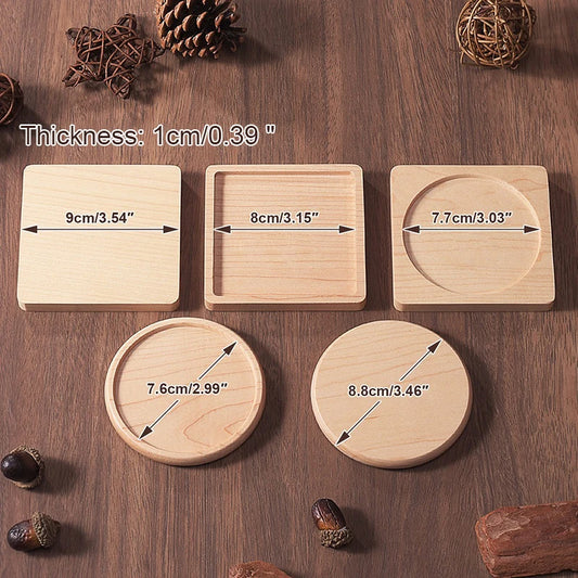 Tea Coasters for Coffee Wooden Coasters for Drinks Bottom for Drinking Cup Cup Coaster Wood Bottom for Pussy