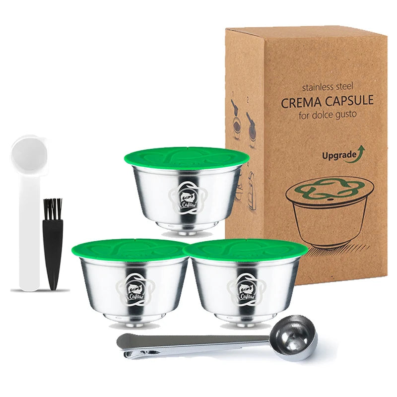Stainless Steel Reusable Coffee Capsule for Nescafe Dolce Gusto Crema Expresso Coffee Maker Filter Pods Refillable