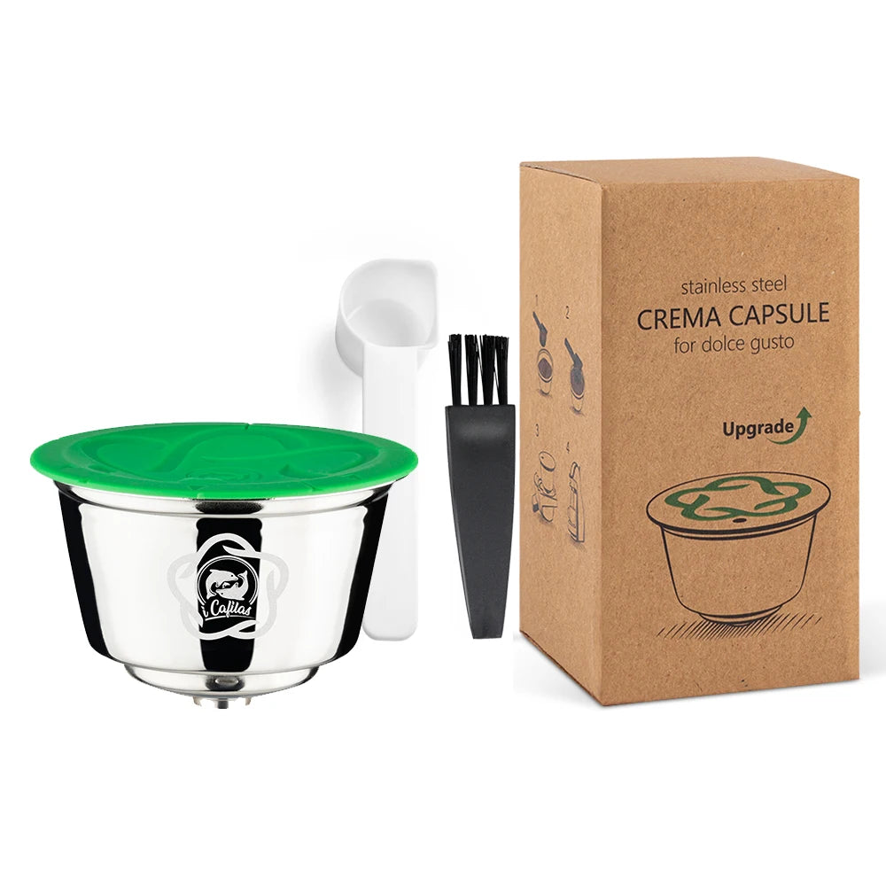 Stainless Steel Reusable Coffee Capsule for Nescafe Dolce Gusto Crema Expresso Coffee Maker Filter Pods Refillable