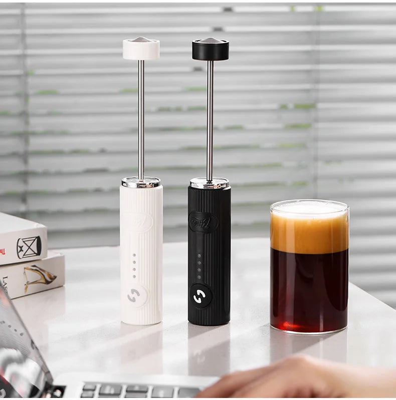 BINCOO Electric Milk Frother Wireless Handheld Blender Mini Coffee Maker Whisk Mixer Type-C Rechargeable Coffee Cappuccino Cream