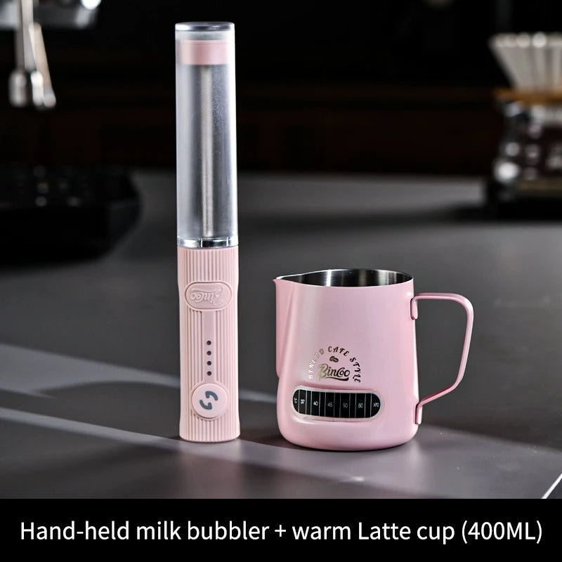 BINCOO Electric Milk Frother Wireless Handheld Blender Mini Coffee Maker Whisk Mixer Type-C Rechargeable Coffee Cappuccino Cream