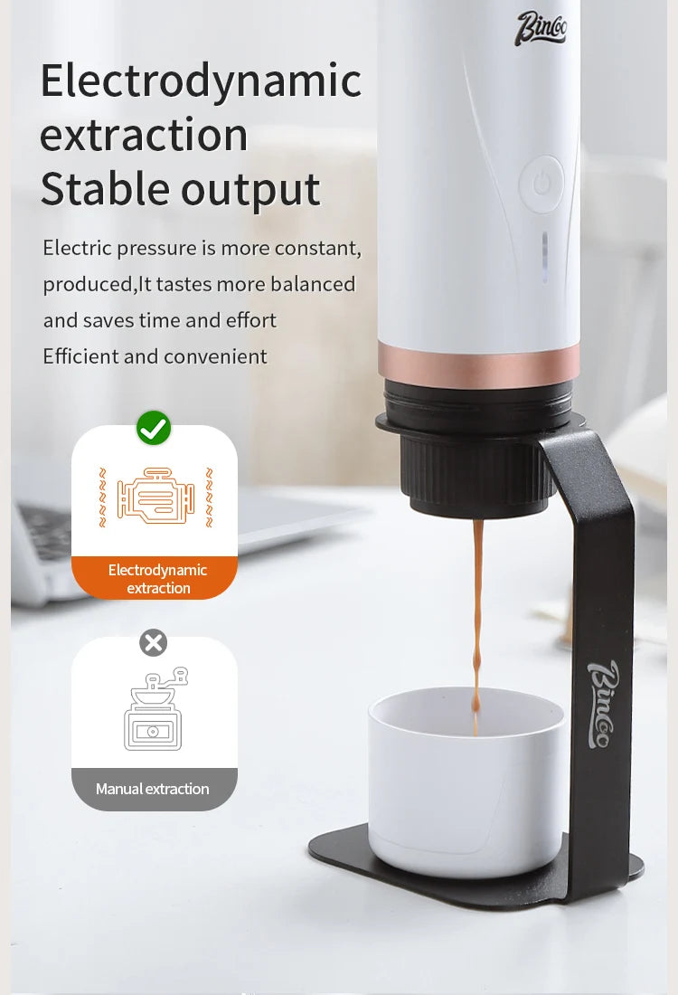 Wireless Electric Portable Espresso Coffee Machine for Car & Home Camping Coffee Maker 2-in-1 Capsule Powder Travel Coffee Maker