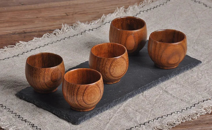 Home Wooden Craft Mini Tea Cup 50ml Coffee Mug