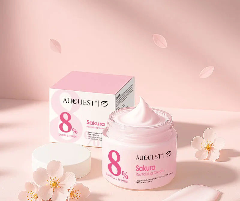 AUQUEST Sakura Revitalizing Face Cream Whitening Dark Spots Removal Hydrating Shrink Pores Facial Cream Skin Care Products