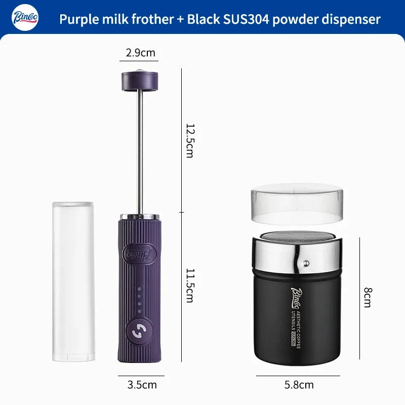 BINCOO Electric Milk Frother Wireless Handheld Blender Mini Coffee Maker Whisk Mixer Type-C Rechargeable Coffee Cappuccino Cream
