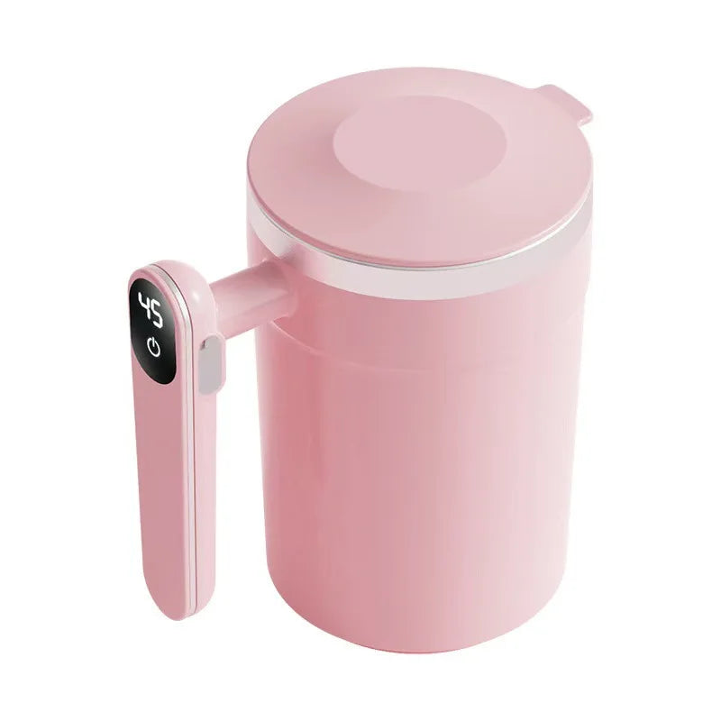 Digital Display Magnetic Rotating Rechargeable Milk Coffee Stirring Cup