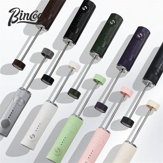 BINCOO Electric Milk Frother Wireless Handheld Blender Mini Coffee Maker Whisk Mixer Type-C Rechargeable Coffee Cappuccino Cream