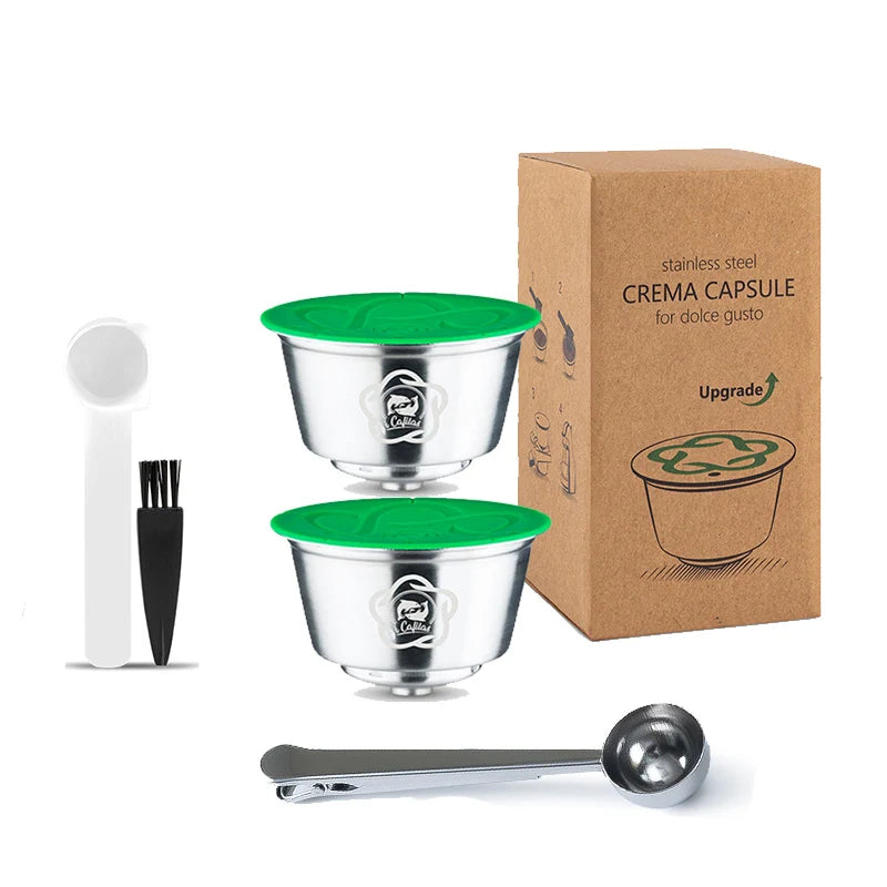 Stainless Steel Reusable Coffee Capsule for Nescafe Dolce Gusto Crema Expresso Coffee Maker Filter Pods Refillable