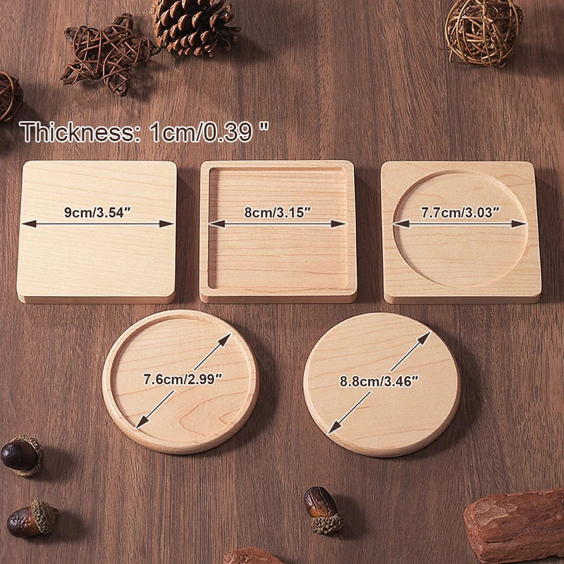 Tea Coasters for Coffee Wooden Coasters for Drinks Bottom for Drinking Cup Cup Coaster Wood Bottom for Pussy